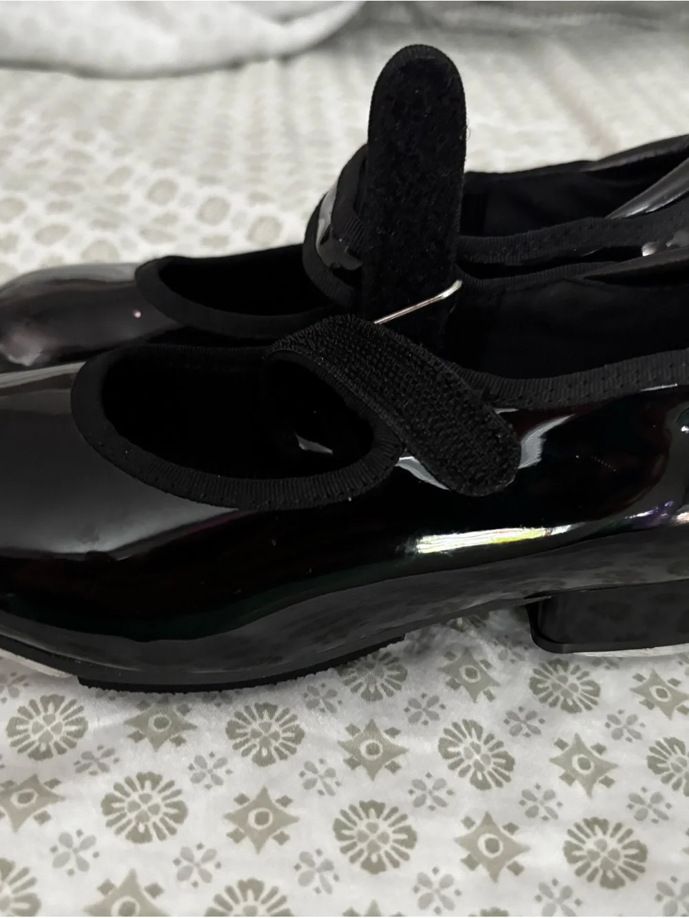 Girls Black Patent Mary Jane Tap Shoes
